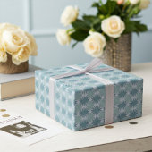 Elegante all-gelegenheid blauwe tinten bloemenkuns cadeaupapier