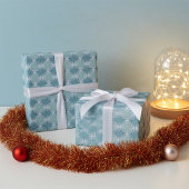 Elegante all-gelegenheid blauwe tinten bloemenkuns cadeaupapier