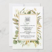Elegante All-in-1 groenbladeren Gouden Bladeren Br Kaart (Achterkant)