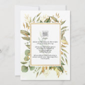 Elegante All-in-1 groene takken met gouden bladere Kaart (Achterkant)