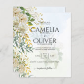 Elegante All-in-1 Witte Rozen Botanische Bruiloft (Voorkant / Achterkant)