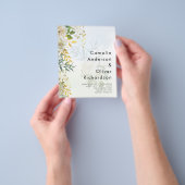Elegante All-in-1 Witte Rozen Botanische Bruiloft Flyer (Hand)