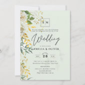 Elegante All-in-1 Witte Rozen Botanische Trouw Uit Kaart (Voorkant)