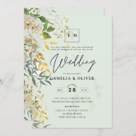 Elegante All-in-1 Witte Rozen Botanische Trouw Uit Kaart