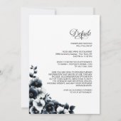 Elegante All in One Black White Bloemen Huwelijk Kaart (Achterkant)