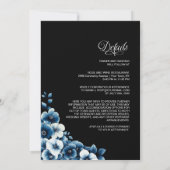 Elegante All in One Blue Floral Wedding Kaart (Achterkant)