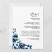 Elegante All in One Blue Floral Wedding Kaart (Achterkant)