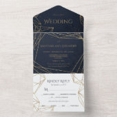 Elegante All-in-One Trouwuitnodiging. All In One Uitnodiging (Binnen)