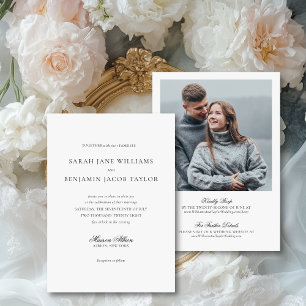 Elegante All-in-One Trouwuitnodiging met RSVP Kaart