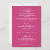 Elegante All-in-One Trouwuitnodigingen | Heet Roze Kaart (Achterkant)