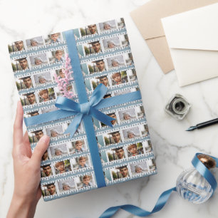 Elegante All-Occasion 16-foto film Negatief Blauw Cadeaupapier