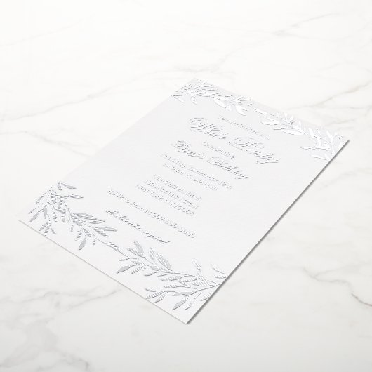 Elegante All White Party Folie Uitnodiging (Gedraaid)