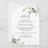 Elegante alles in één groen gewelfde bruiloft kaart (Achterkant)