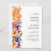 Elegante alles in één lente bloemenbruiloft kaart (Voorkant)