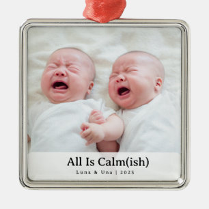Elegante "Alles is rustig(ig)" foto kerst ornament