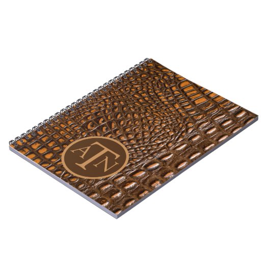 Elegante Alligator Skin Monogram Notitieboek (Linkerzijde)