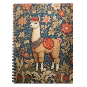 Elegante Alpaca William Morris geïnspireerd Notitieboek