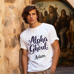 Elegante "Alpha Ghoul" naam Halloween kalligrafie Trui