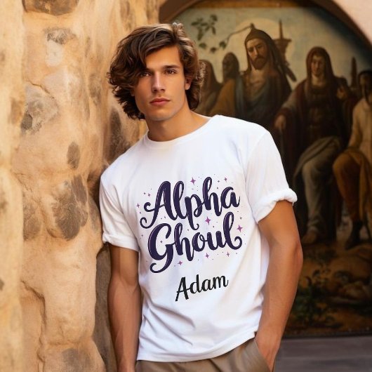 Elegante "Alpha Ghoul" naam Halloween kalligrafie Trui