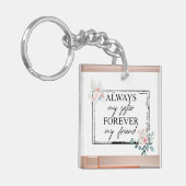 Elegante altijd zuster citaat acryl Sleutelhanger (Voorkant Links)