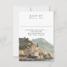 Elegante Amalfi Italiaanse Trouwkaart met Waterver