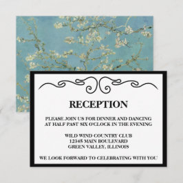 Elegante "Amandelbloesem" Trouwreceptie Kaart
