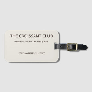 Elegante amandelcroissantclubbestemming  bagagelabel