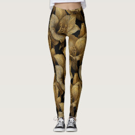 Elegante Amaryllis Bloemblad Oefening Gewichtheffe Leggings