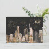 Elegante Amerikaanse 250ste verjaardag NYC Gold Fi Kaart (Staand voorkant)
