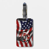Elegante Amerikaanse vlag achtergrond en vorm mono Bagagelabel (Achterkant verticaal)