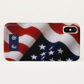 Elegante Amerikaanse vlag iPhone Custom Monogram Case-Mate iPhone Case (Achterkant (horizontaal))