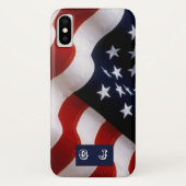 Elegante Amerikaanse vlag iPhone Custom Monogram Case-Mate iPhone Case (Achterkant)