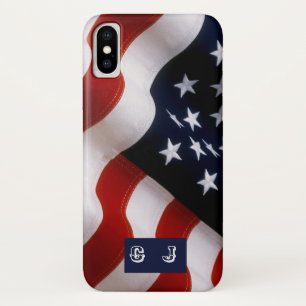 Elegante Amerikaanse vlag iPhone Custom Monogram Case-Mate iPhone Case