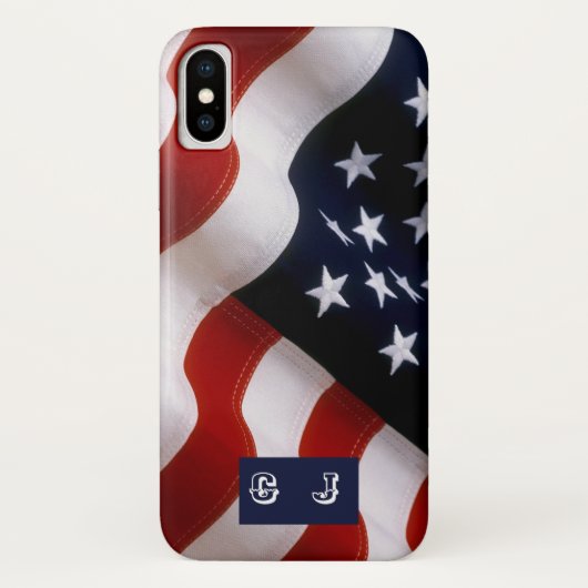 Elegante Amerikaanse vlag iPhone Custom Monogram Case-Mate iPhone Case (Achterkant)