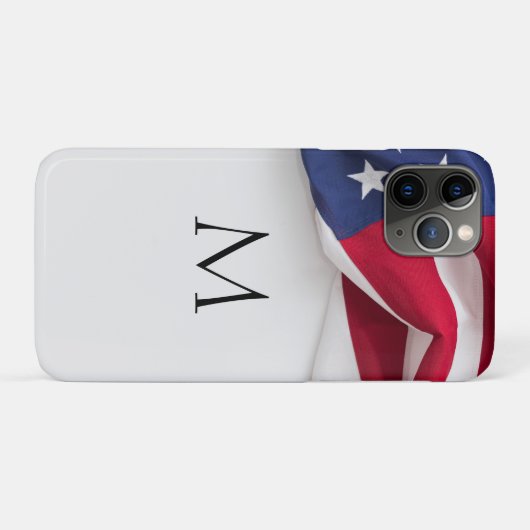 Elegante Amerikaanse Vlag Monogram Case-Mate iPhone Case (Achterkant (horizontaal))