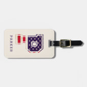 Elegante Amerikaanse vlag monogram P Bagagelabel (Voorkant horizontaal)
