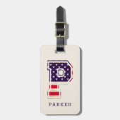 Elegante Amerikaanse vlag monogram P Bagagelabel (Voorkant verticaal)
