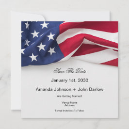 Elegante Amerikaanse vlag trouwkaart om de datum t Save The Date