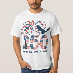 Elegante Amerikaanse Zeearend Amerika 250 Land van T-shirt