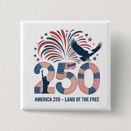 Elegante Amerikaanse Zeearend Amerika 250 Land van Vierkante Button 5,1 Cm