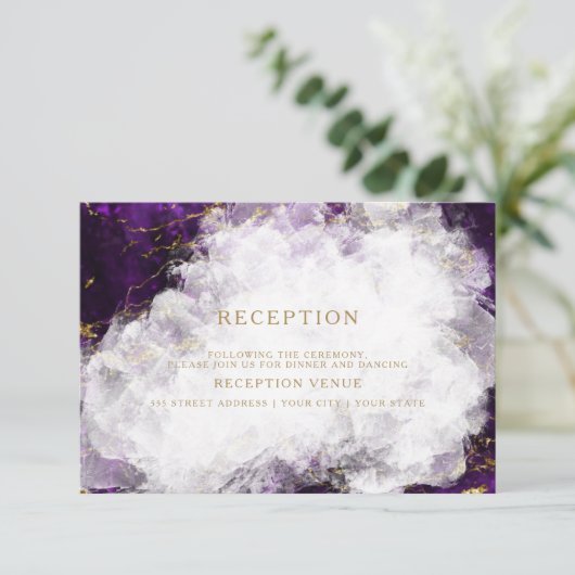 Elegante Amethist Kristal Geode Kaart (Staand voorkant)