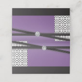 Elegante Amethist Paarse en zwart Plaatskaartje (Buitenkant ongevouwen)