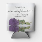 Elegante Amethist Paarse Roos Maid of Honor bruilo Blikjeskoeler (Voorkant)