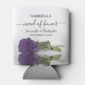 Elegante Amethist Paarse Roos Maid of Honor bruilo Blikjeskoeler (Achterkant)