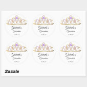 Elegante Amethist Tiara Quinceañera Ronde Sticker (Vel)