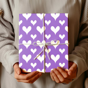 Elegante Amethist Vintage Witte Hart Cadeaupapier