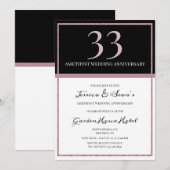 Elegante Amethist & Zwart 33ste bruiloft Jubileum Kaart (Voorkant / Achterkant)
