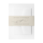 Elegante Ampersand Beige Houtskool De bruiloft Uitnodigingen Wikkel (Voorkant Voorbeeld)