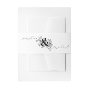 Elegante ampersand botanische trouwkaart uitnodigingen wikkel