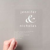 Elegante Ampersand Bruiloft Acryl Uitnodigingen (Insitu (Draagbaar))